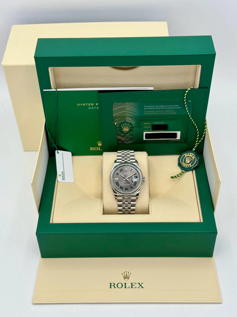 RLX  Datejust 36mm 126200 Oyster Perpetual Wimbledon Dial Jubilee Stainless Steel