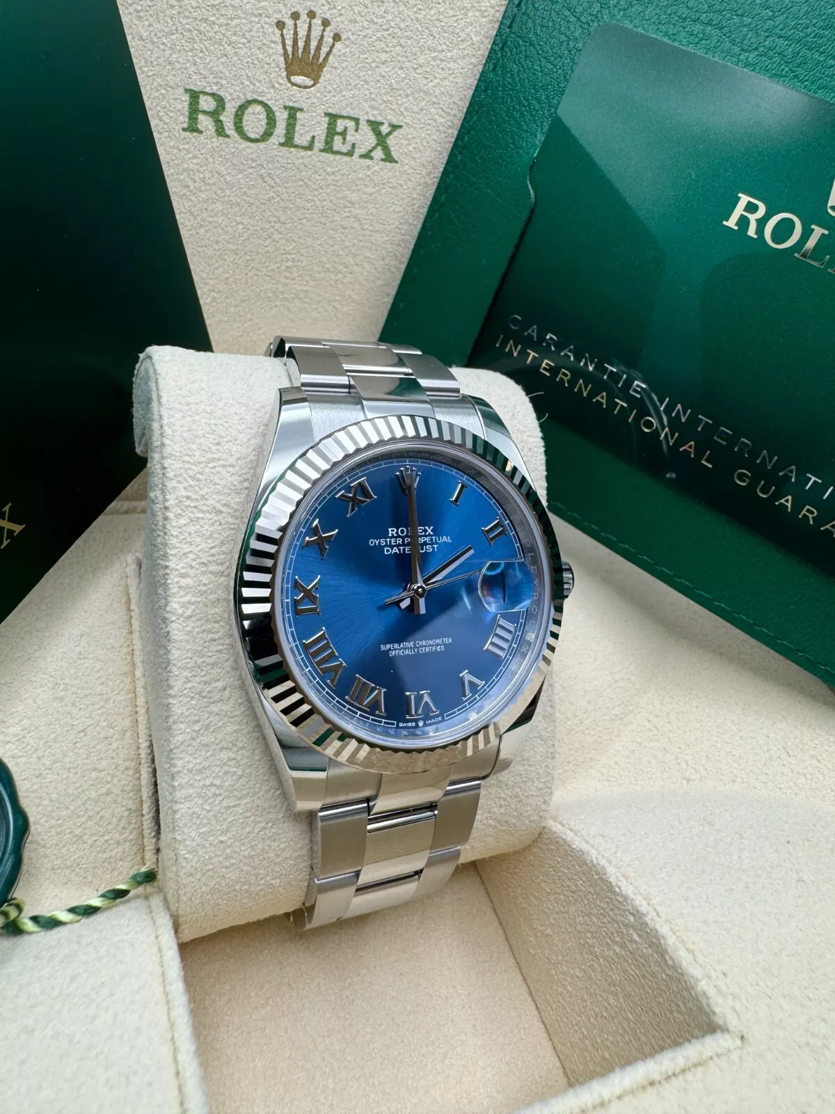 RLX  Datejust 41mm 126334 Blue Roman Oyster Stainless Steel Men’s Watch