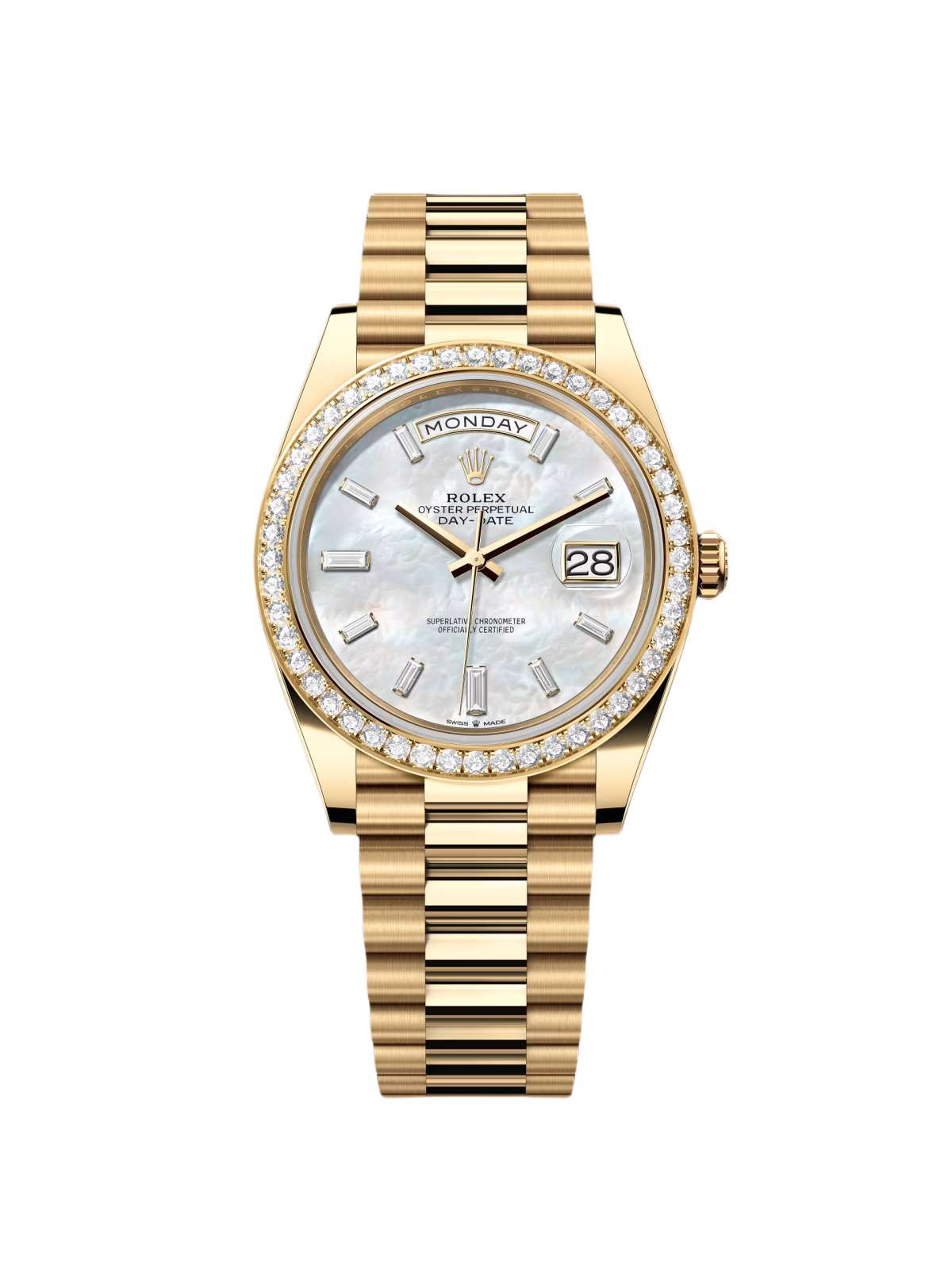 RLX Day-Date 40mm White Mother-of-Pearl Dial President Watch 228348RBR-0046