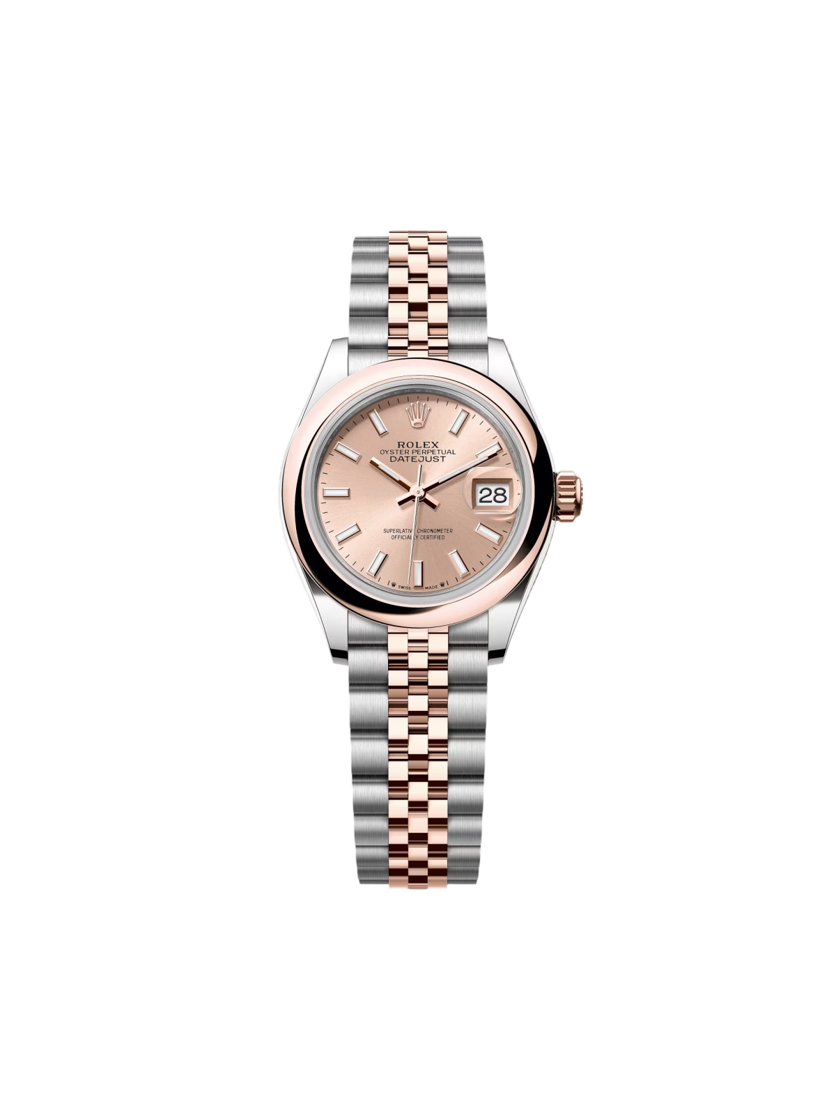 RLX Lady-Datejust 28mm  279161 Rose Stick Dial, Two Tone Stainless Steel & 18K Rose Gold Oyster Bracelet Women's Watch