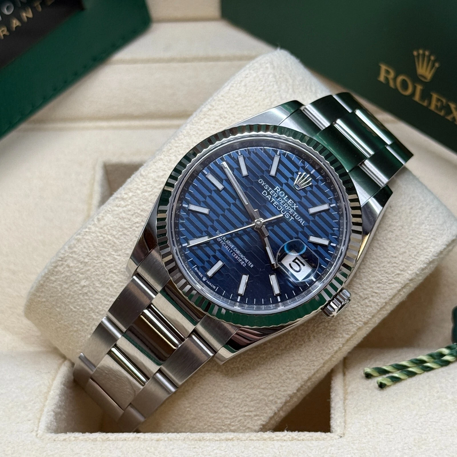 RLX  Datejust 36mm 126234 Blue Fluted Motif Dial Jubilee Bracelet