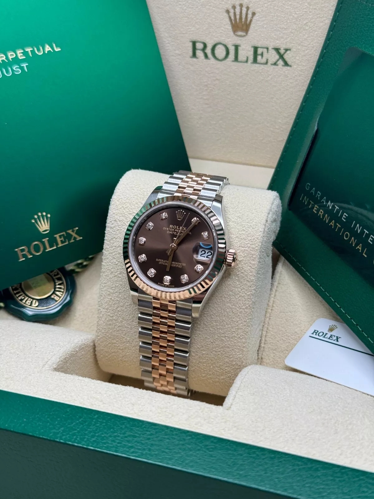 RLX Lady-Datejust 28mm 279171 Chocolate Diamond Oyster Stainless Steel and Rose Gold