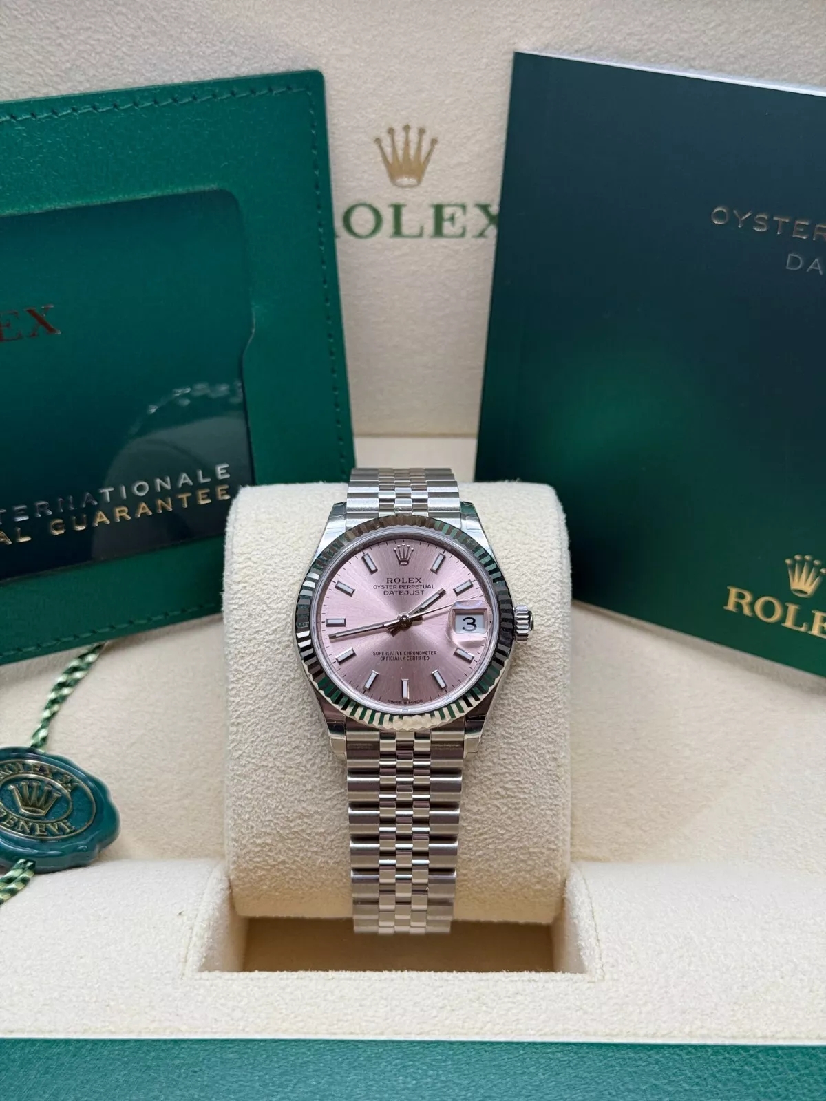 RLX Datejust m278274-0013/0014 Pink Dial 31mm Fluted Bezel Oyster Bracelet