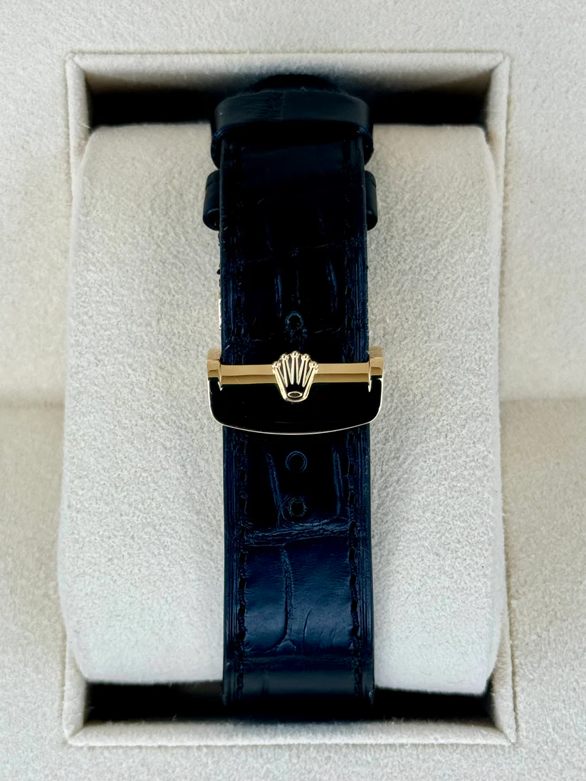 Rolex 1908 Yellow Gold Black Dial Black Alligator Strap - 52508-0002