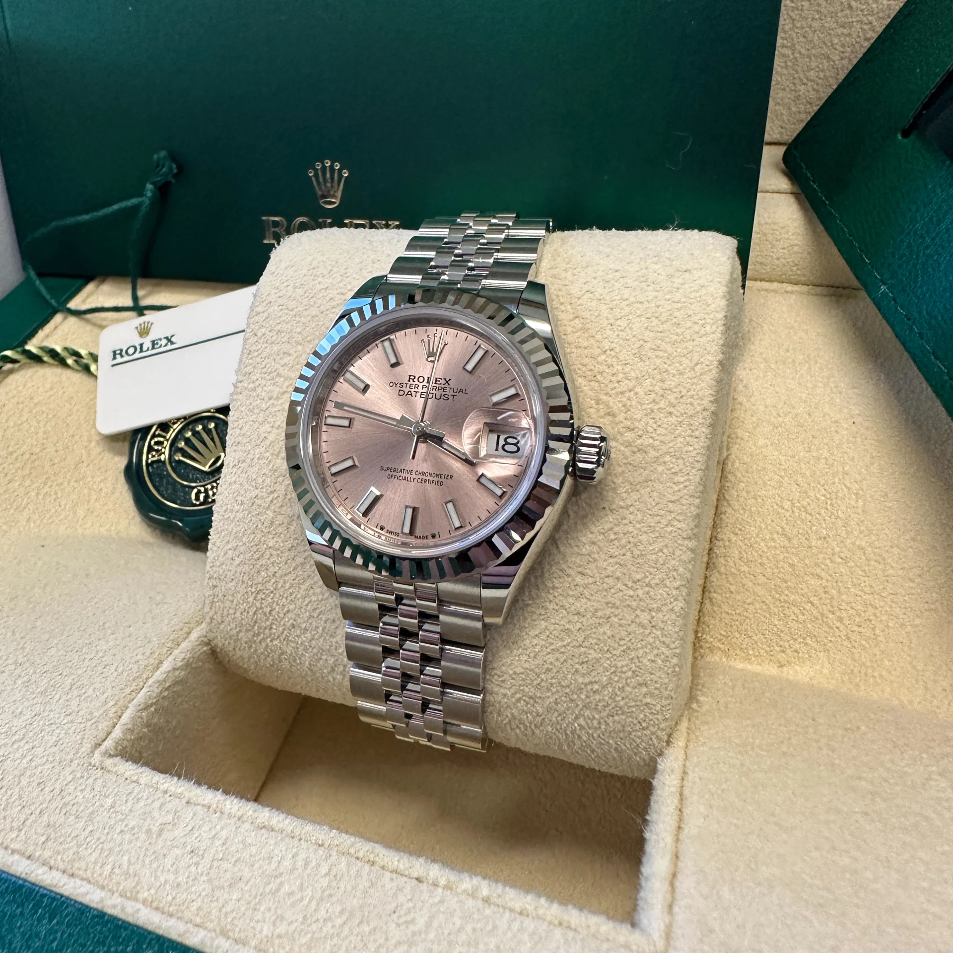 RLX Lady-Datejust 28mm 279174 Pink Dial Oyster Bracelet