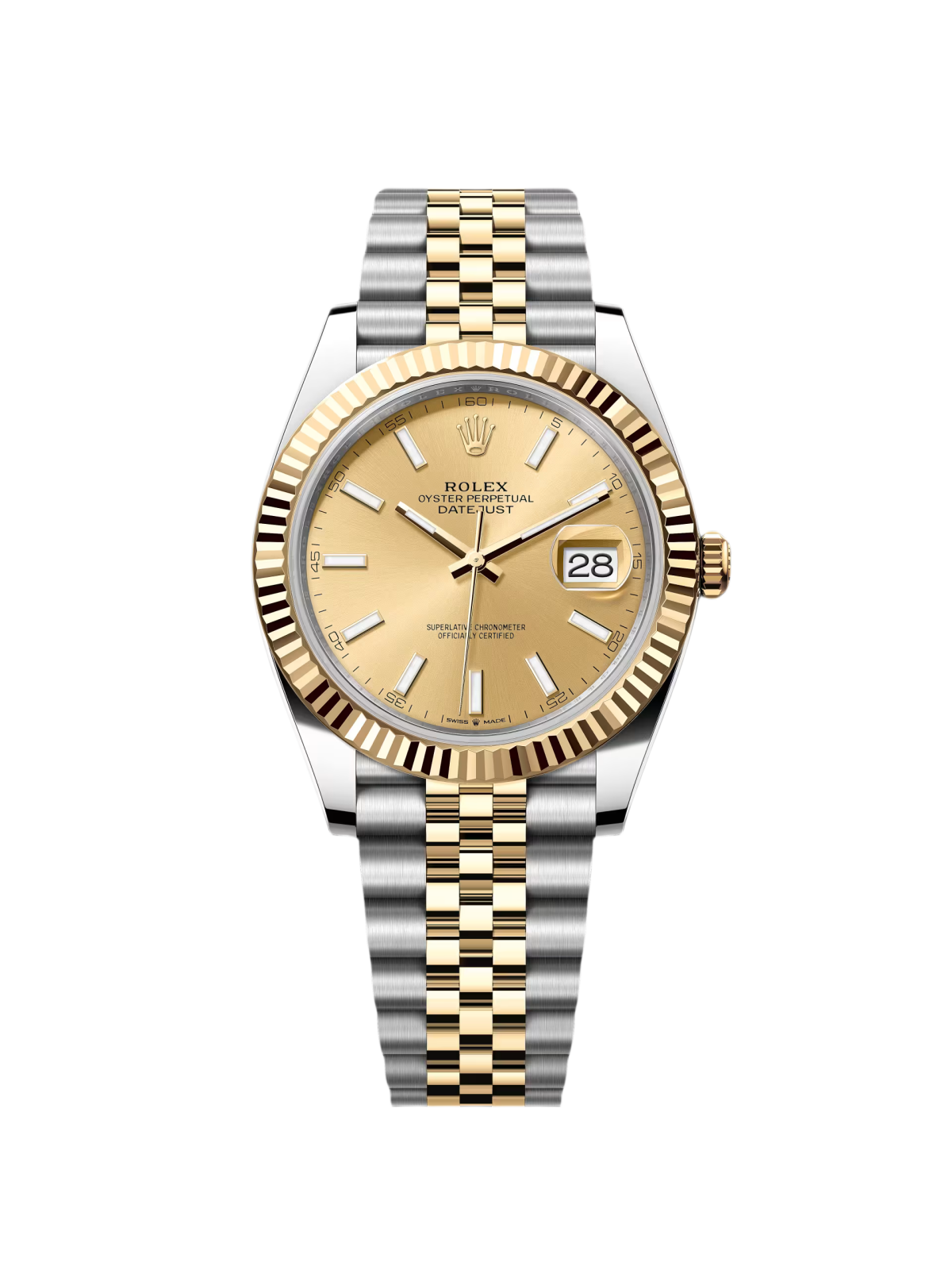 RLX  Datejust 41mm 126333 Champagne Index Jubilee Steel and Yellow Gold Mens Watch