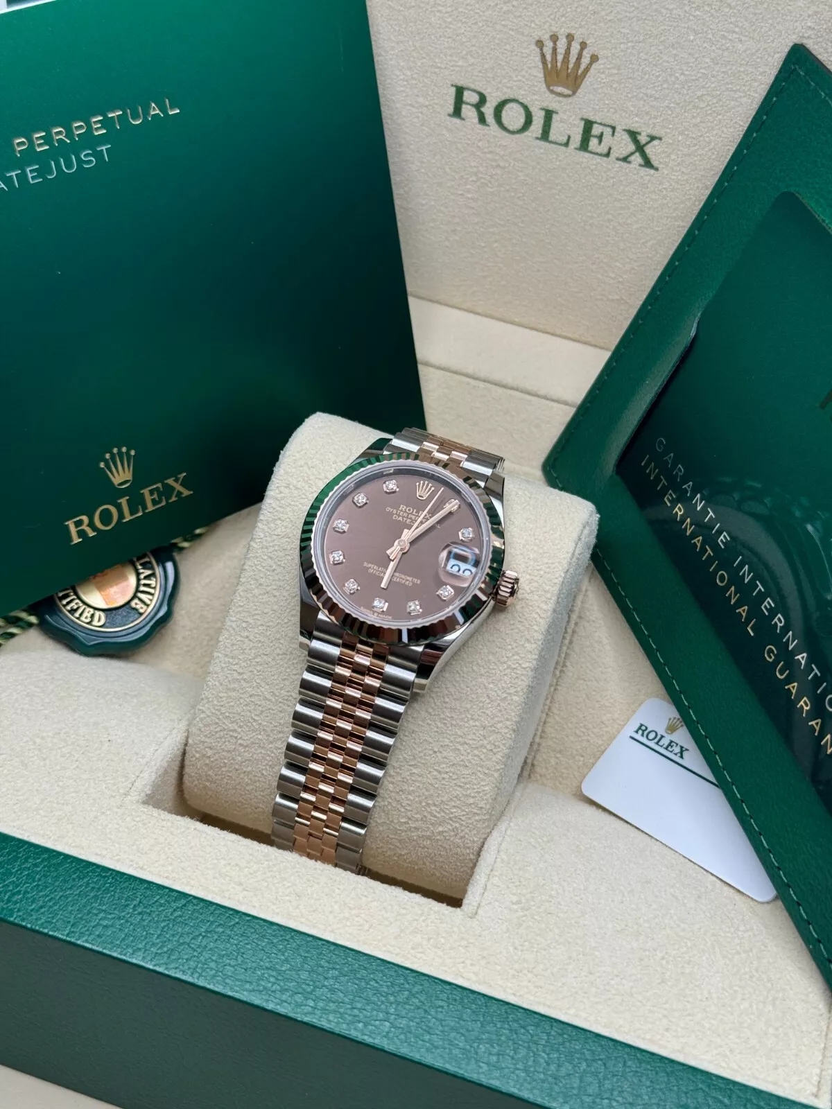 RLX Lady-Datejust 28mm 279171 Chocolate Diamond Oyster Stainless Steel and Rose Gold