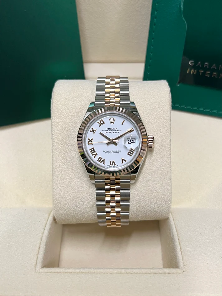 RLX Lady-Datejust 28mm 279171 White Roman Oyster Stainless Steel and Rose Gold