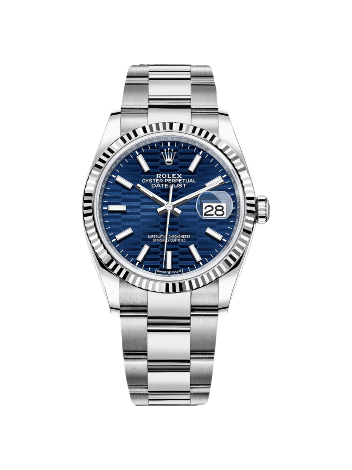RLX  Datejust 36mm 126234 Blue Fluted Motif Dial Jubilee Bracelet