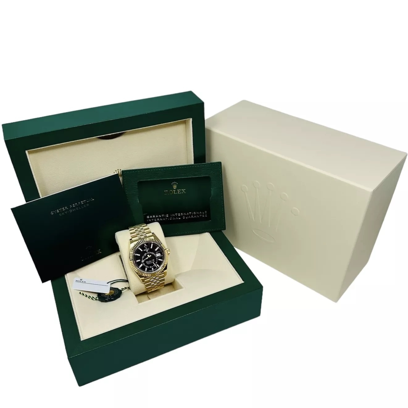 RLX  Sky-Dweller 42mm 336938-0002/0005 Yellow Gold Black Dial Oyster