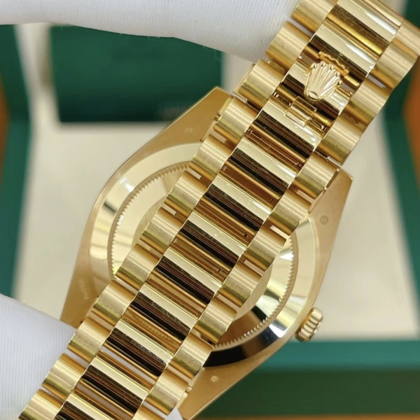 RLX Day-Date 40mm Black Diamond Dial and Diamond Bezel Yellow Gold President Bracelet  228348RBR-0001