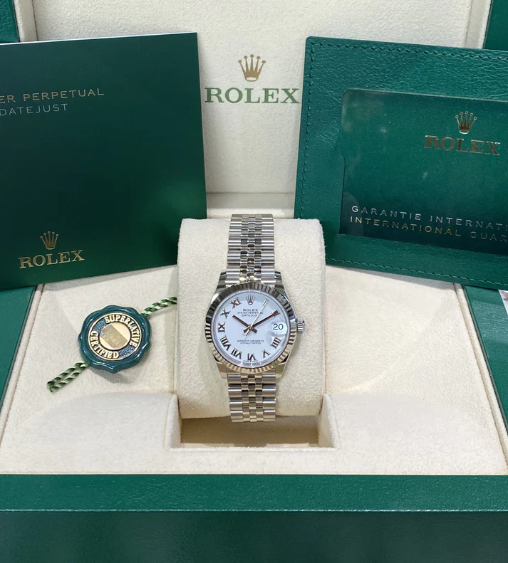 RLX Datejust m278274-0009/0010 White 31mm Dial Oyster Watch