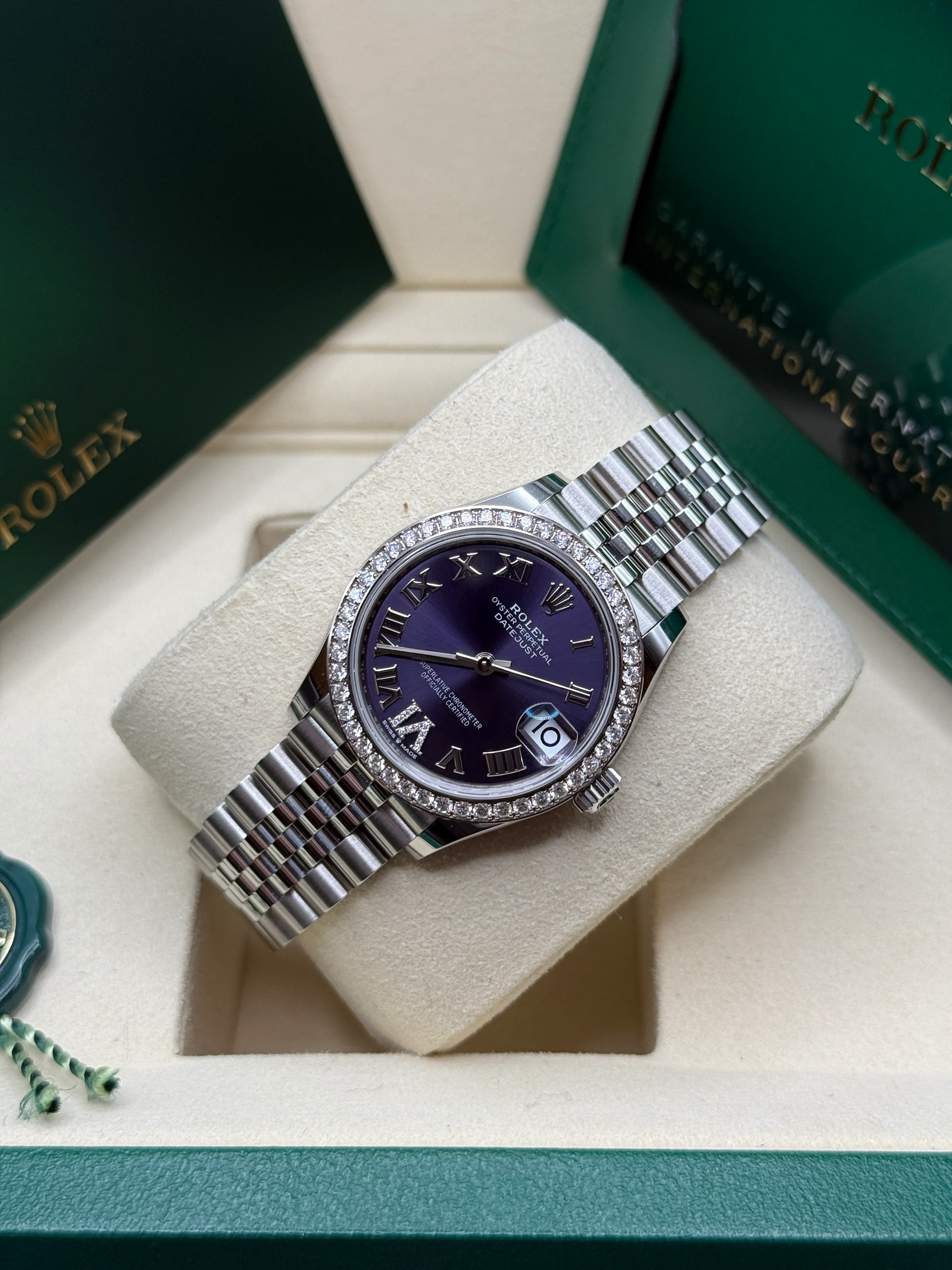 RLX Datejust m278384RBR-0029/0030 Aubergine 31mm Dial Jubilee Watch