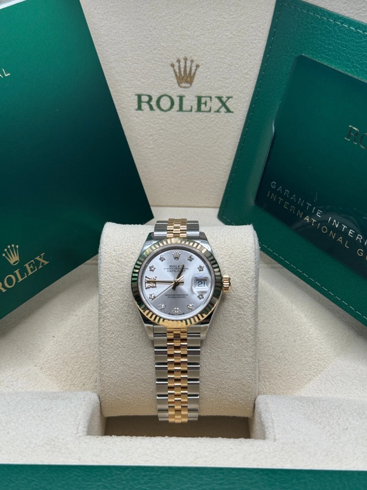 RLX Lady-Datejust 28mm 279173 Silver Diamond Dial Oyster Bracelet