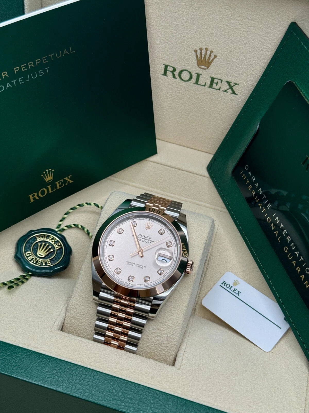 RLX Datejust 41mm 126301 Sundust Diamond Jubilee Steel and Everose Gold Watch