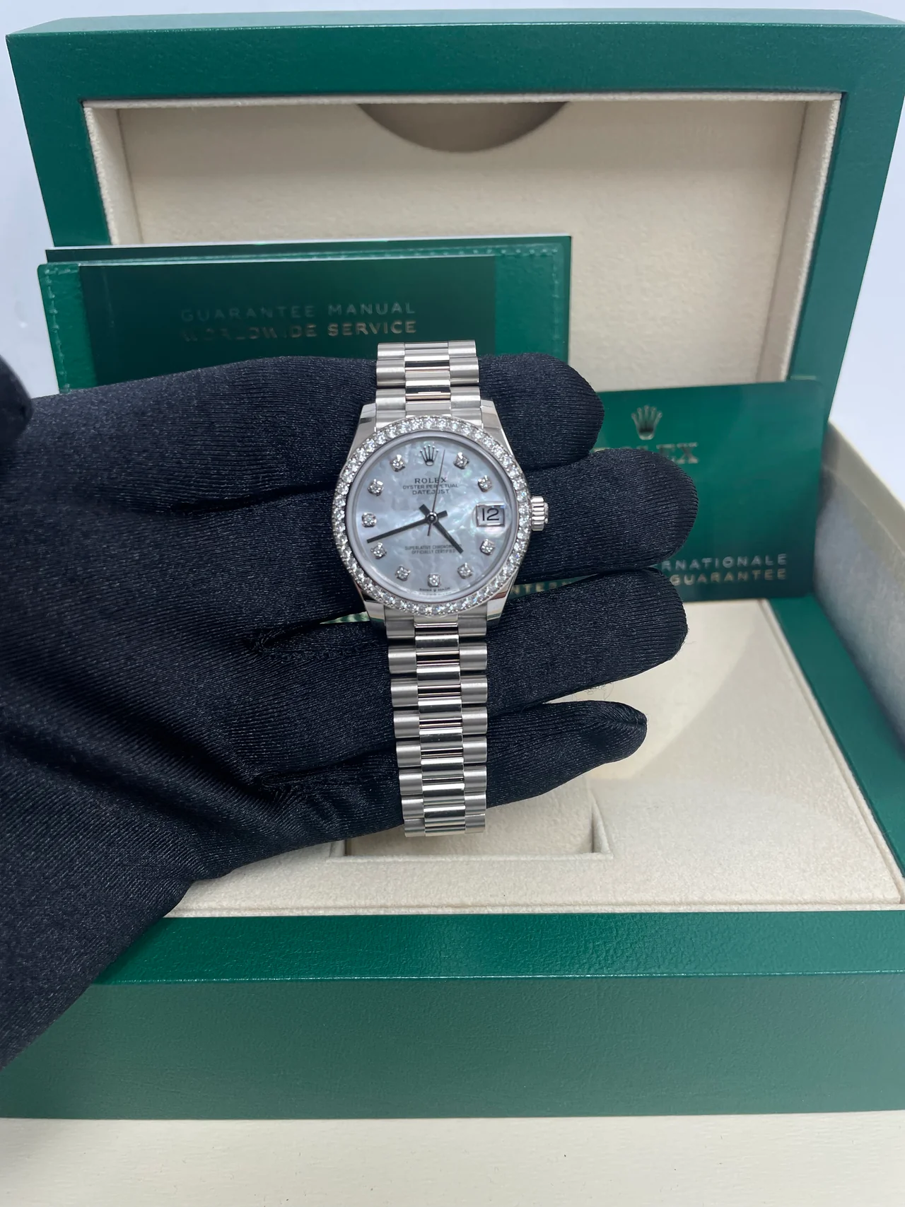 RLX Datejust m278289RBR-0005 31mm Datejust Diamond Bezel MOP Dial