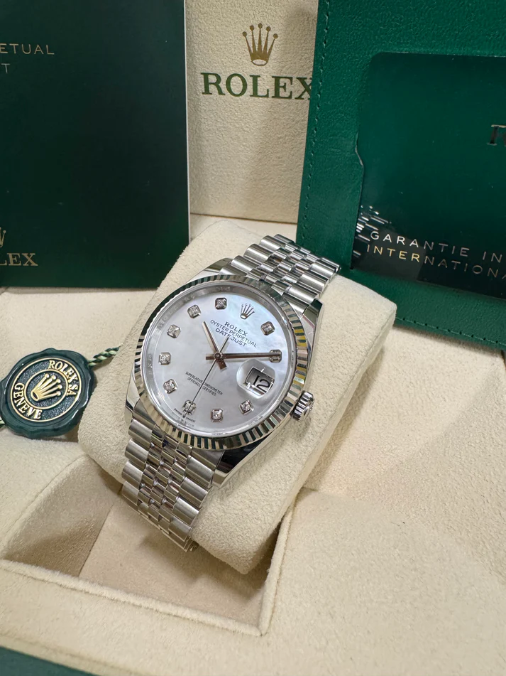 RLX  Datejust 36mm 126234 Mother of Pearl Diamond Dial Oyster Stainless Steel