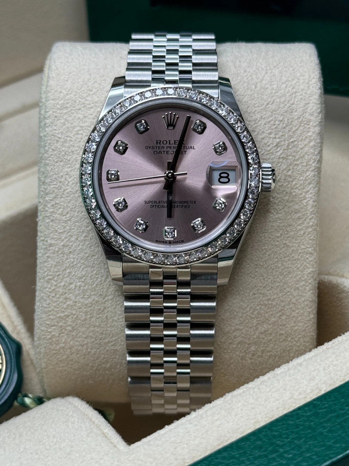 RLX Lady-Datejust 28mm 279384RBR Pink Dial Oyster Bracelet