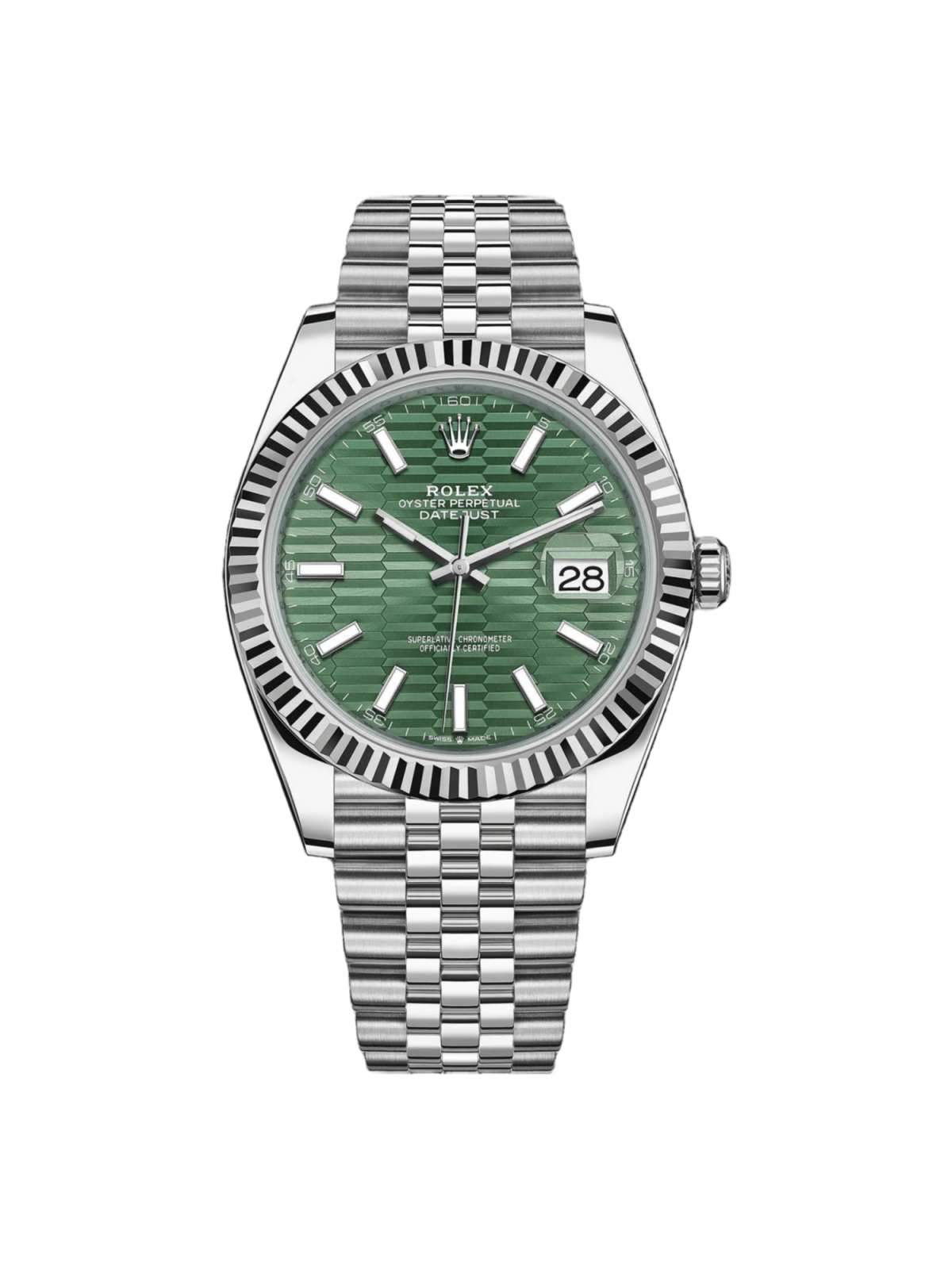 RLX  Datejust 41mm 126334 Mint Green Fluted Motif Dial Oyster Bracelet