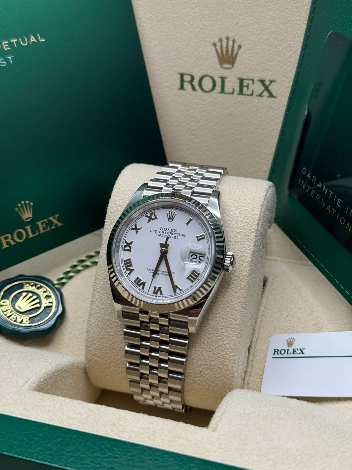 RLX  Datejust 41mm 126334 White Roman Oyster Stainless Steel Mens Watch