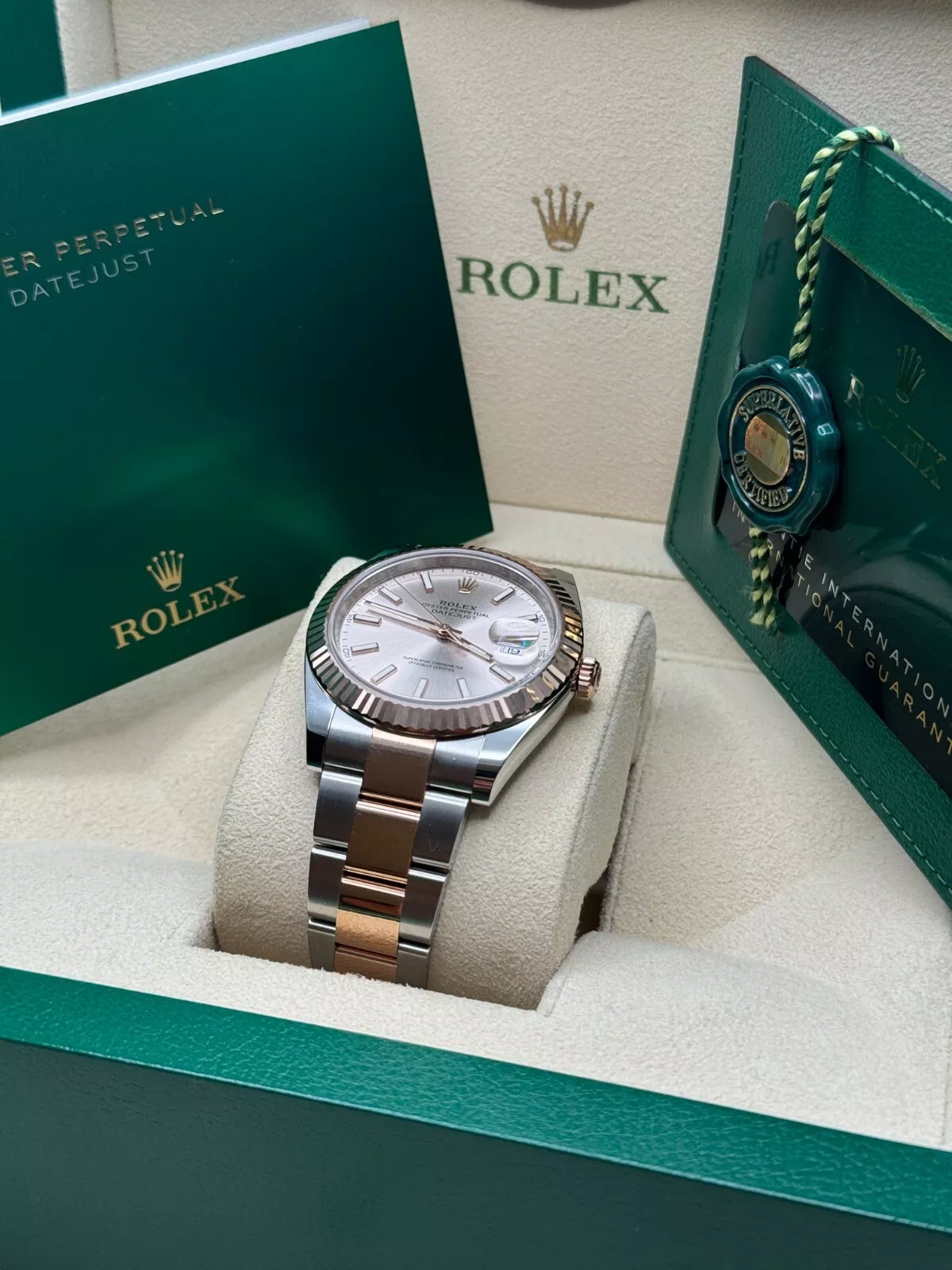 RLX Datejust 41mm 126331 Sundust Index Oyster Steel and Everose Gold Watch