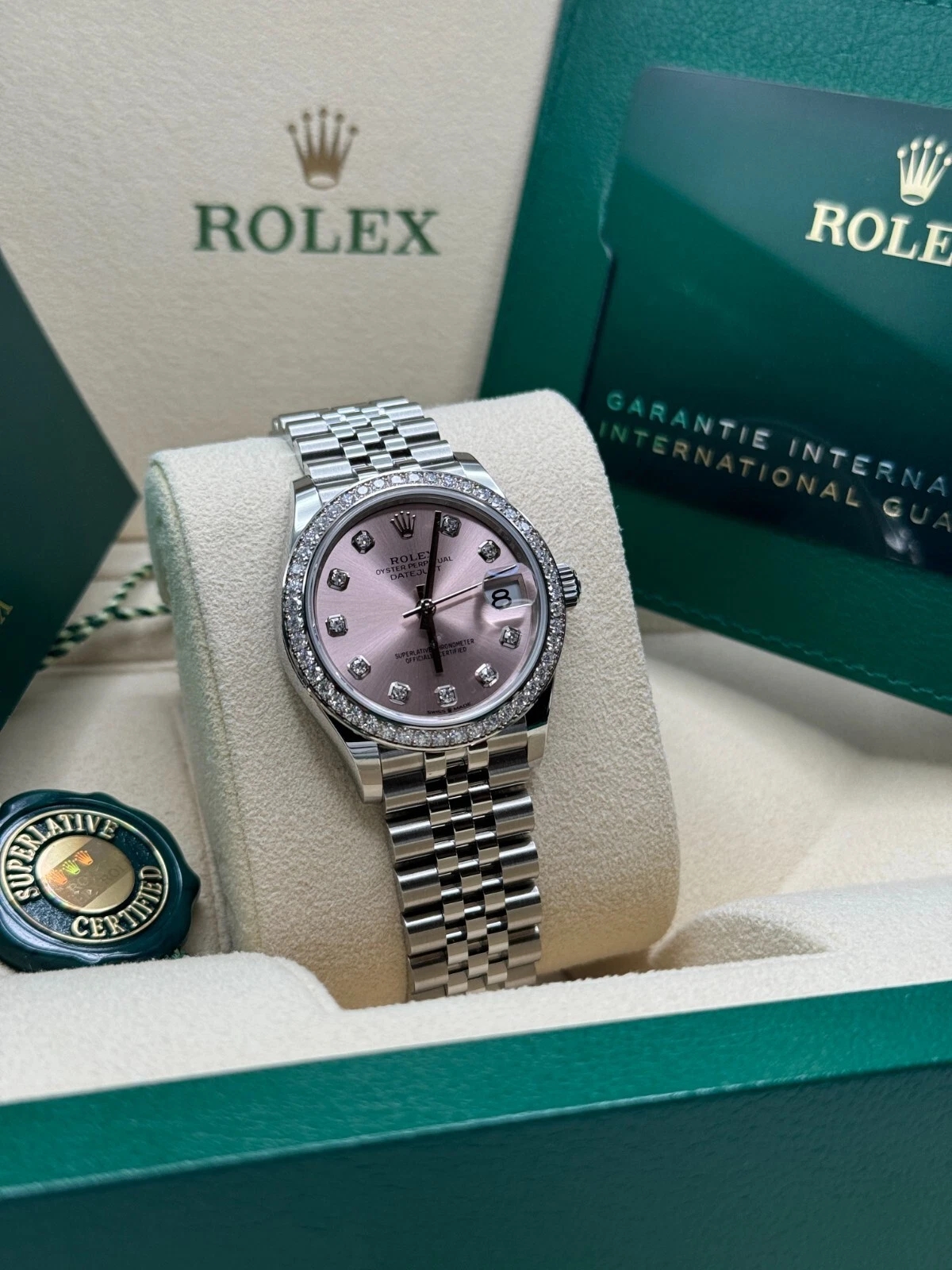 RLX Lady-Datejust 28mm 279384RBR Pink Dial Oyster Bracelet