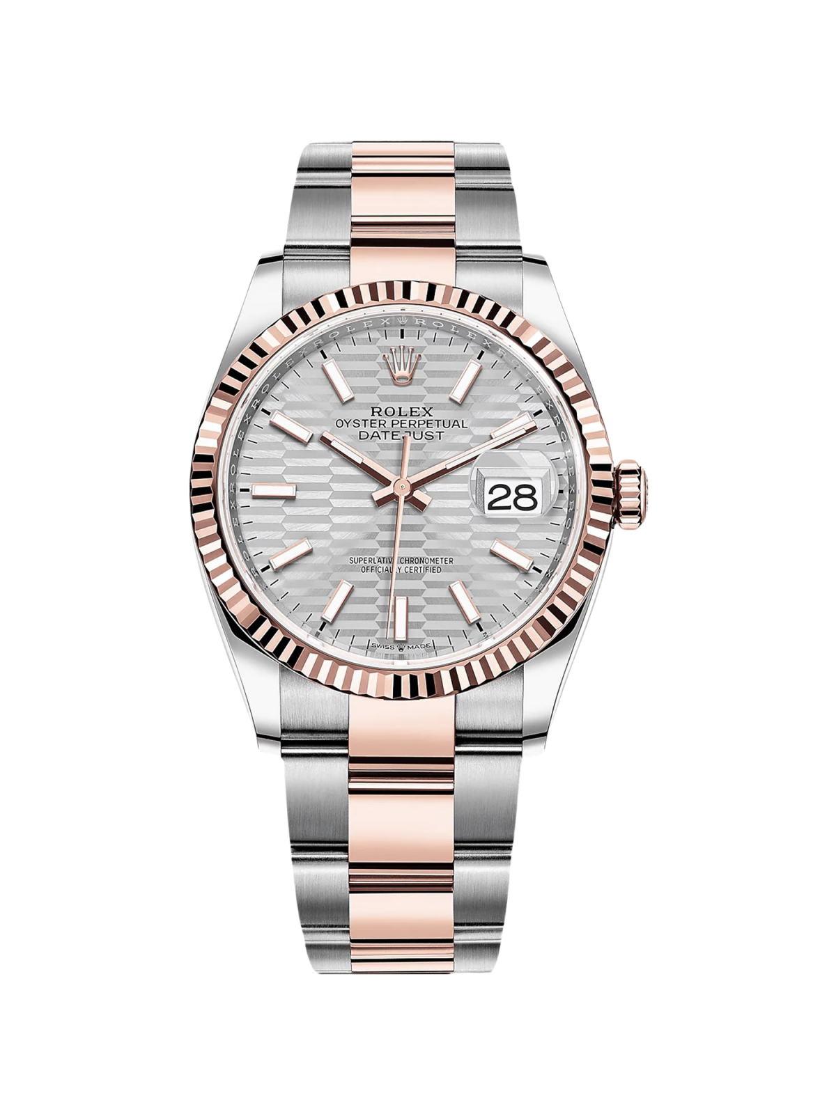 RLX  Datejust 36mm 126231 Silver Fluted Motif Dial Jubilee Bracelet