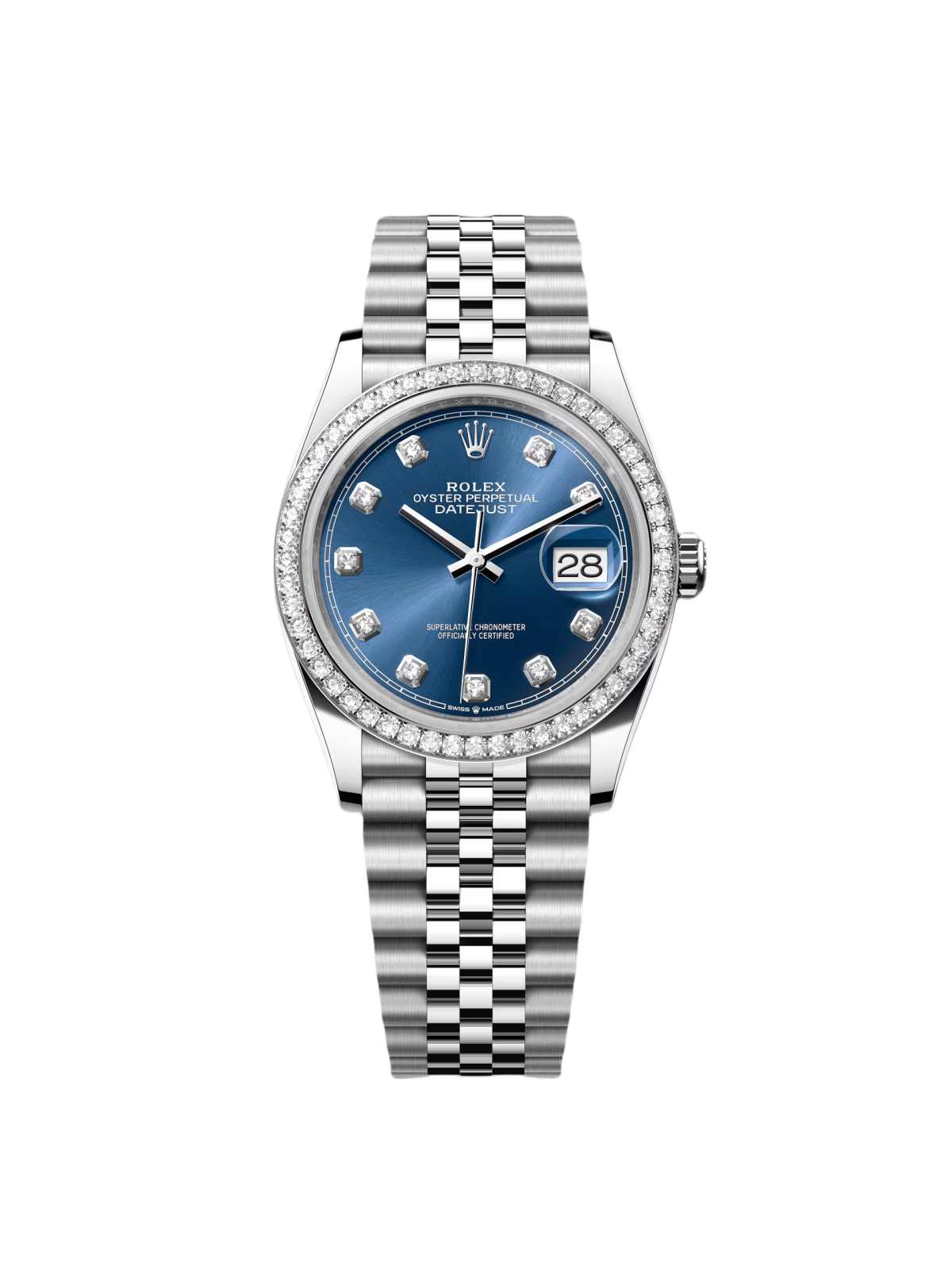 RLX  Datejust 36mm 126284 Bright Blue Dial Jubilee Bracelet