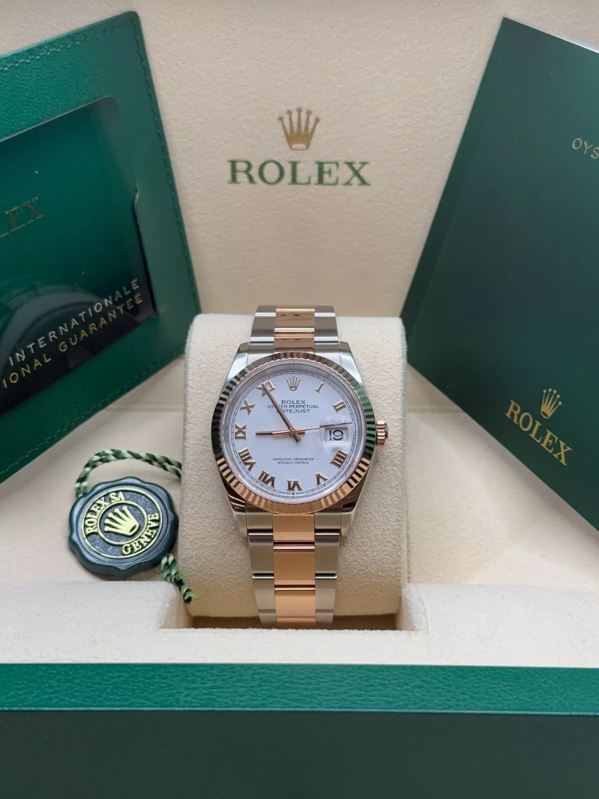 RLX  Datejust 36mm 126231 White Dial Oyster Bracelet