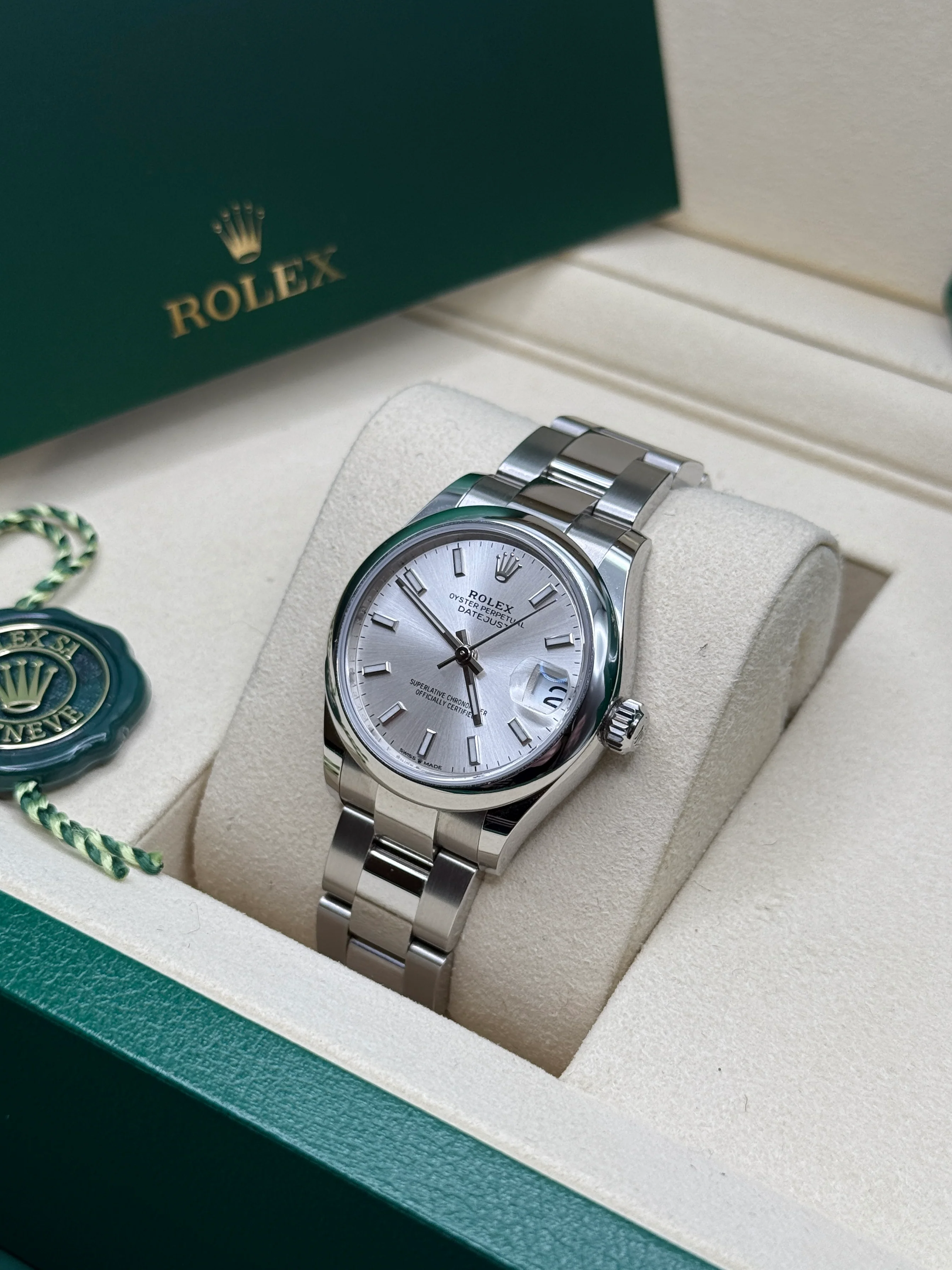 RLX Datejust m278240-0005/0006 31mm  Silver Index Domed Bezel Oyster Oystersteel