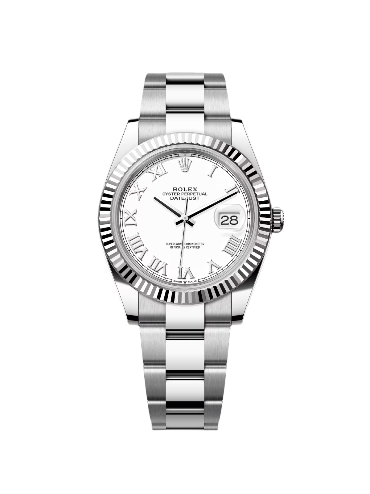 RLX  Datejust 41mm 126334 White Roman Oyster Stainless Steel Mens Watch