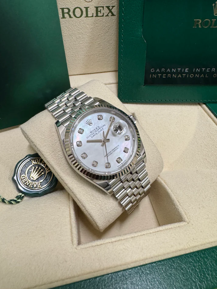 RLX  Datejust 36mm 126234 Mother of Pearl Diamond Dial Oyster Stainless Steel