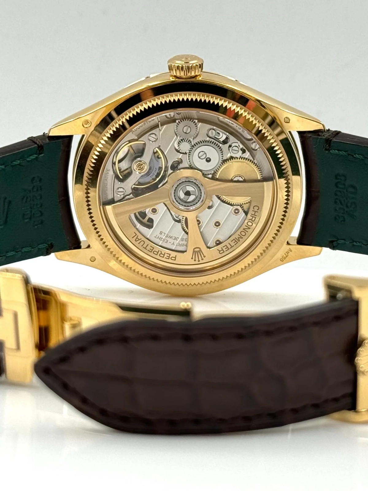 Rolex 1908 Yellow Gold White Dial Brown Alligator Strap - 52508-0006