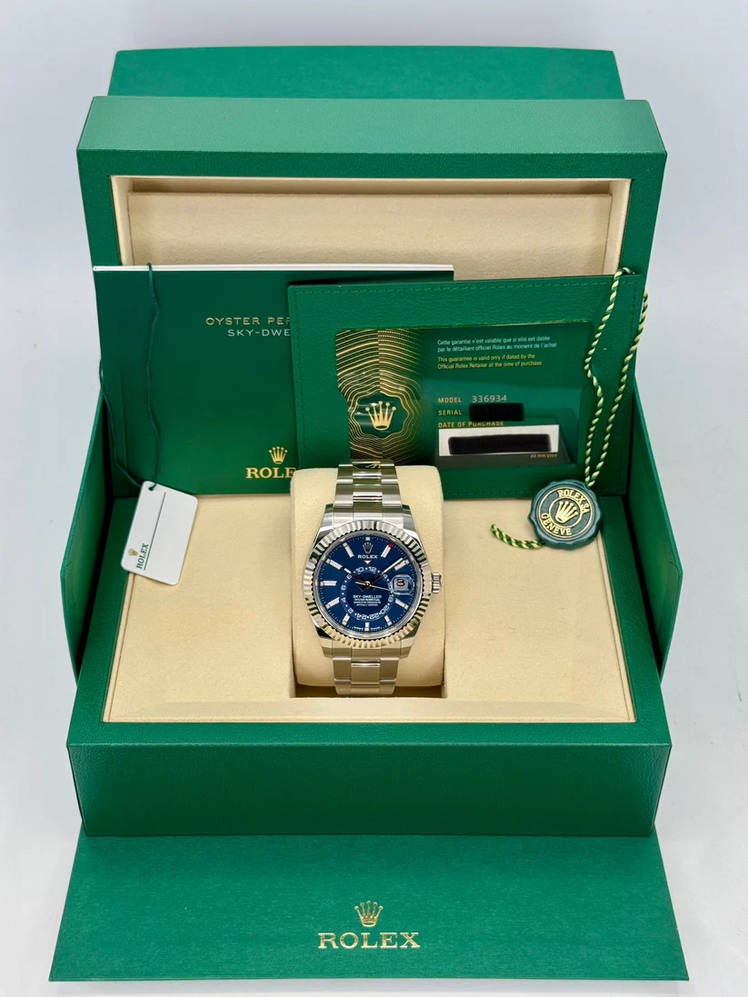 RLX  Sky-Dweller 42mm 336934-0005/0006 Stainless Steel Blue Dial Jubilee