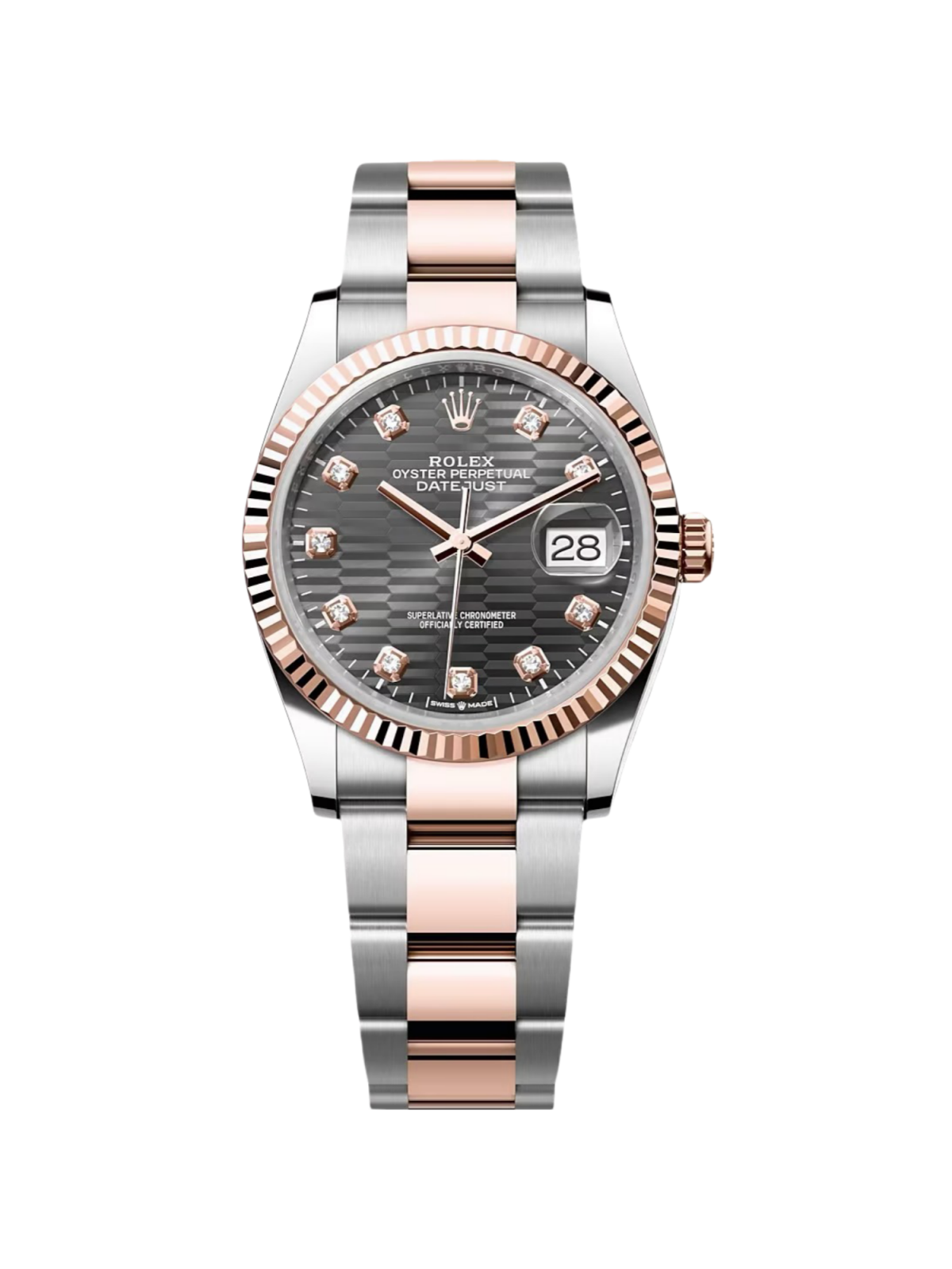 RLX  Datejust 36mm 126231 Slate Fluted Motif Dial 36mm Jubilee Bracelet