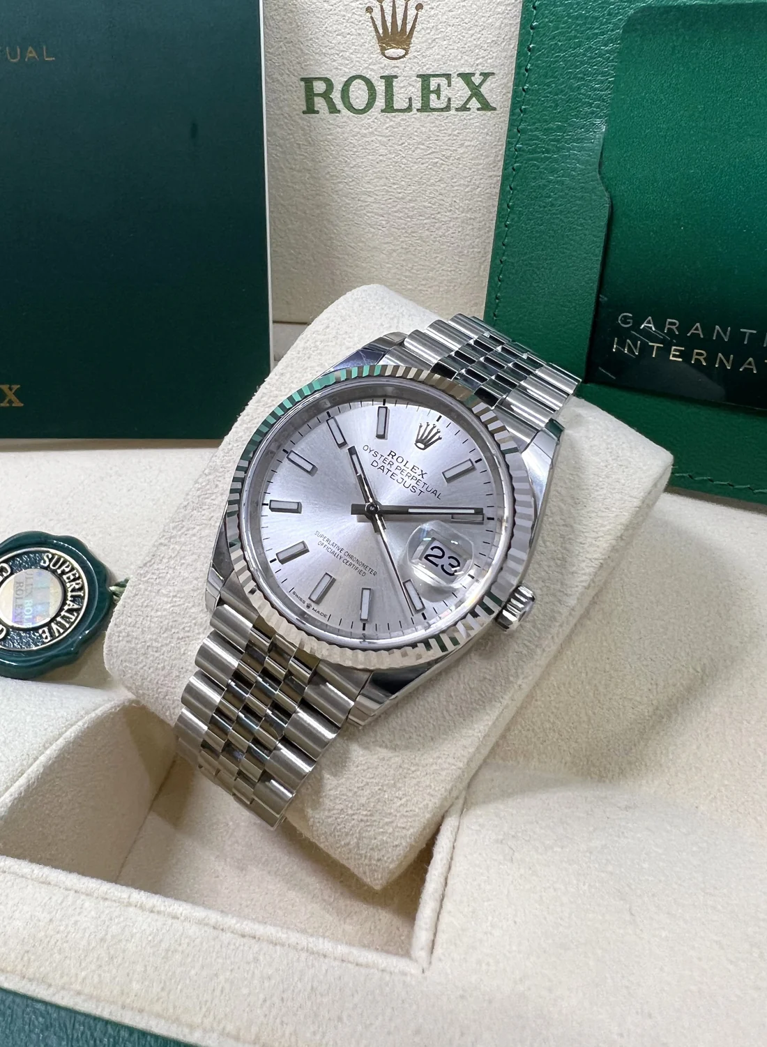 RLX  Datejust 36mm 126234 Silver Index Dial Oyster Stainless Steel