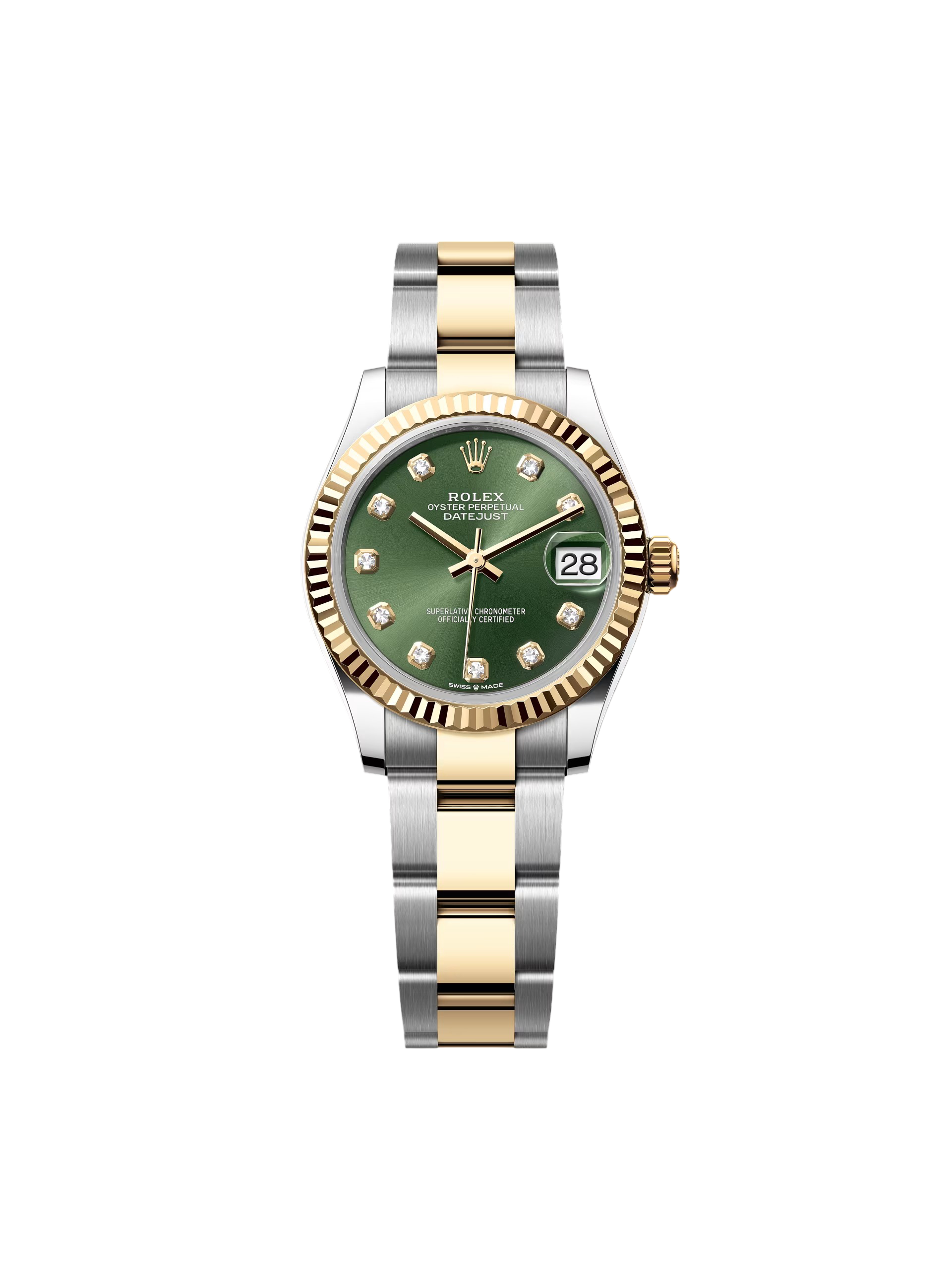 RLX Datejust m278273-0029/0030 31mm Olive Green Dial Stainless Steel and Yellow Gold Oyster Watch