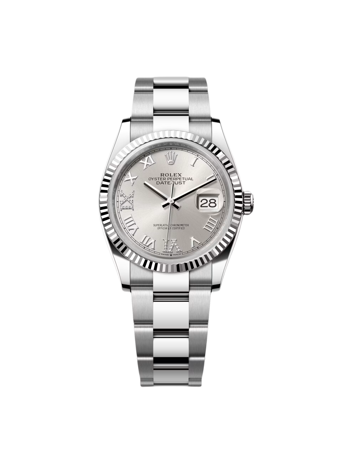 RLX  Datejust 36mm 126234 White Roman Dial Oyster Stainless Steel Mens