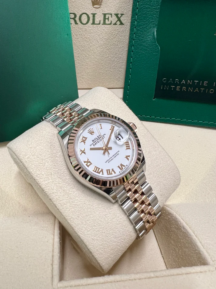 RLX Lady-Datejust 28mm 279171 White Roman Oyster Stainless Steel and Rose Gold