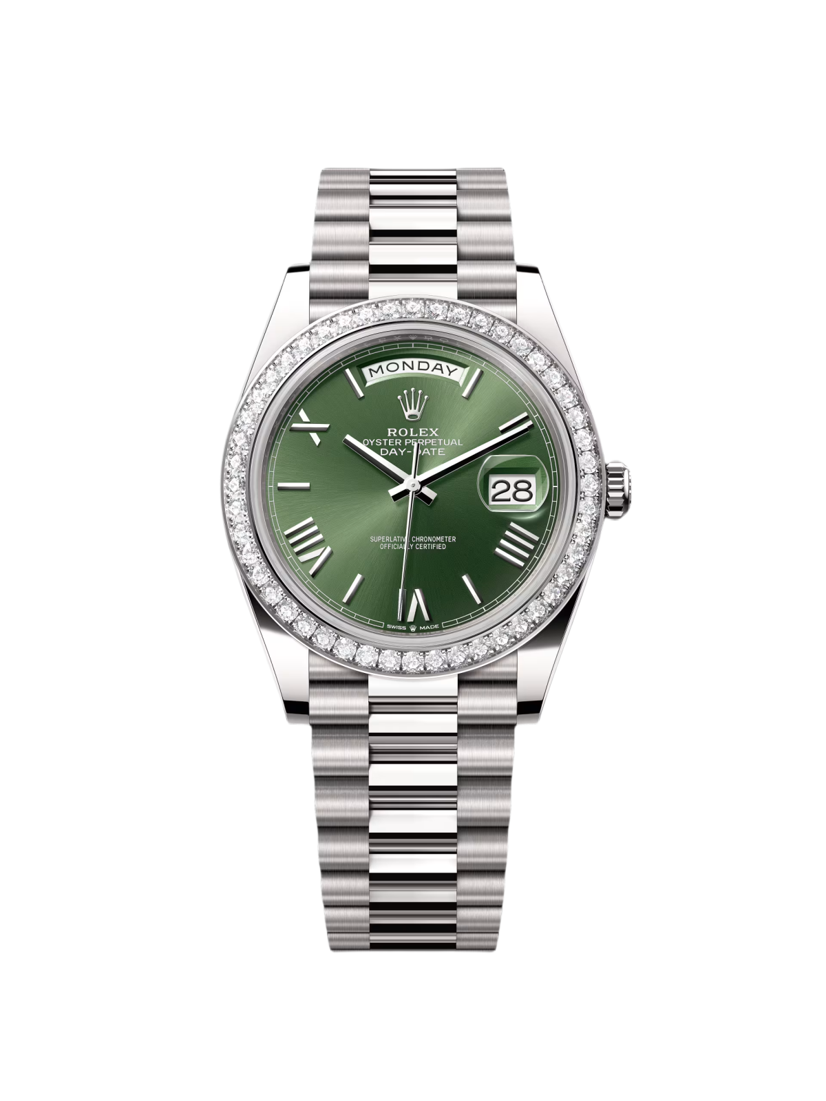 RLX  Day-Date 40mm 228349RBR-0030 Olive Green Dial President Bracelet