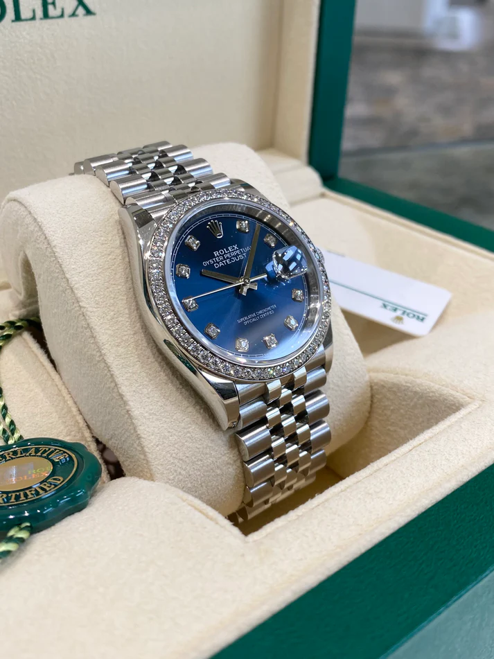 RLX  Datejust 36mm 126284 Bright Blue Dial Jubilee Bracelet