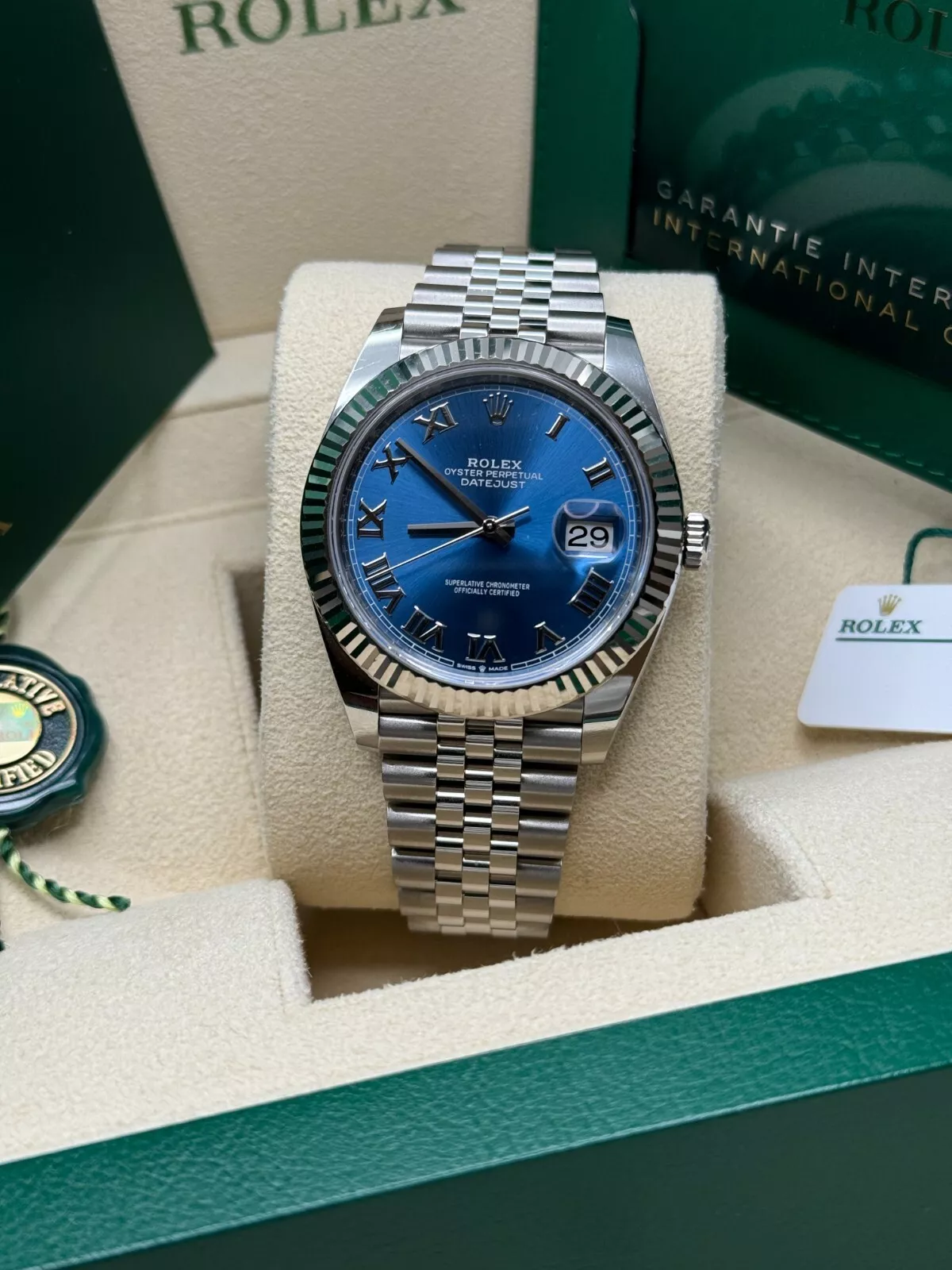 RLX  Datejust 41mm 126334 Blue Roman Oyster Stainless Steel Men’s Watch