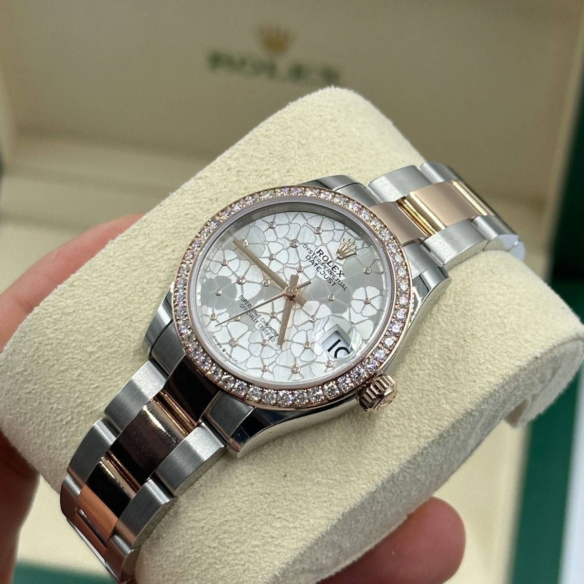 RLX Datejust m278381-0031/0032 Silver Floral Motif Diamond Dial Diamond-Set Bezel 31mm