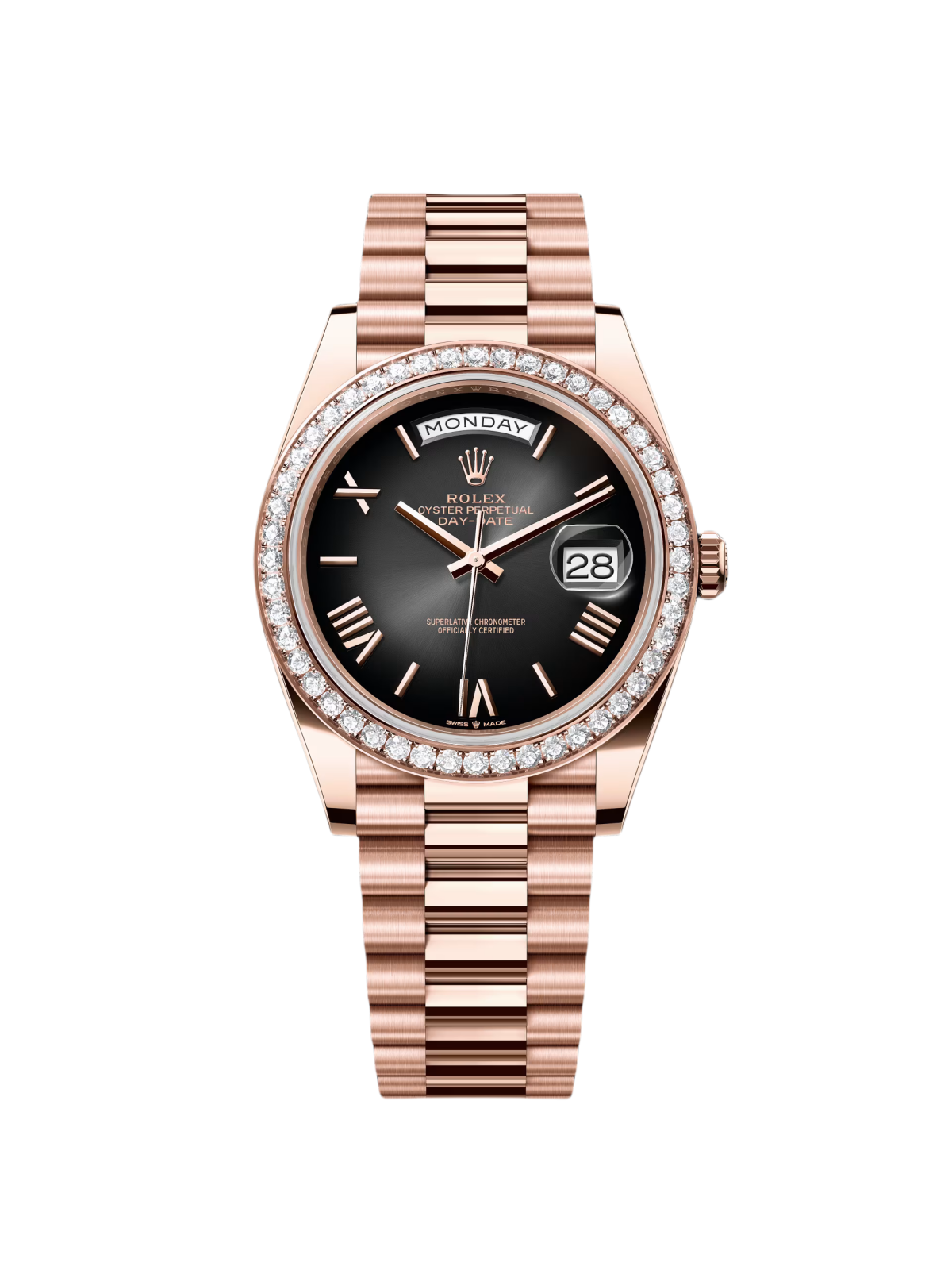 RLX  Day-Date 40mm Slate Ombré Dial and Diamond Bezel 228345rbr-0025
