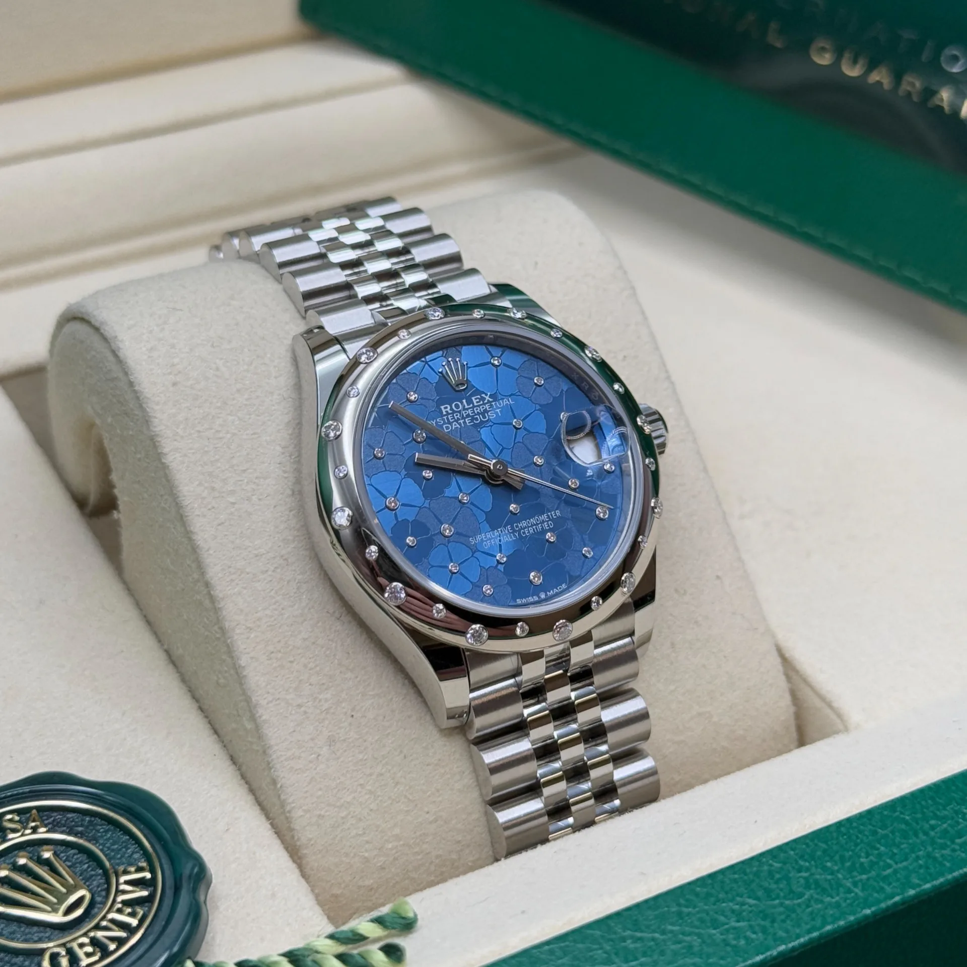 RLX Datejust m278344-0037/0038 Blue Floral Motif Dial 31mm Oyster