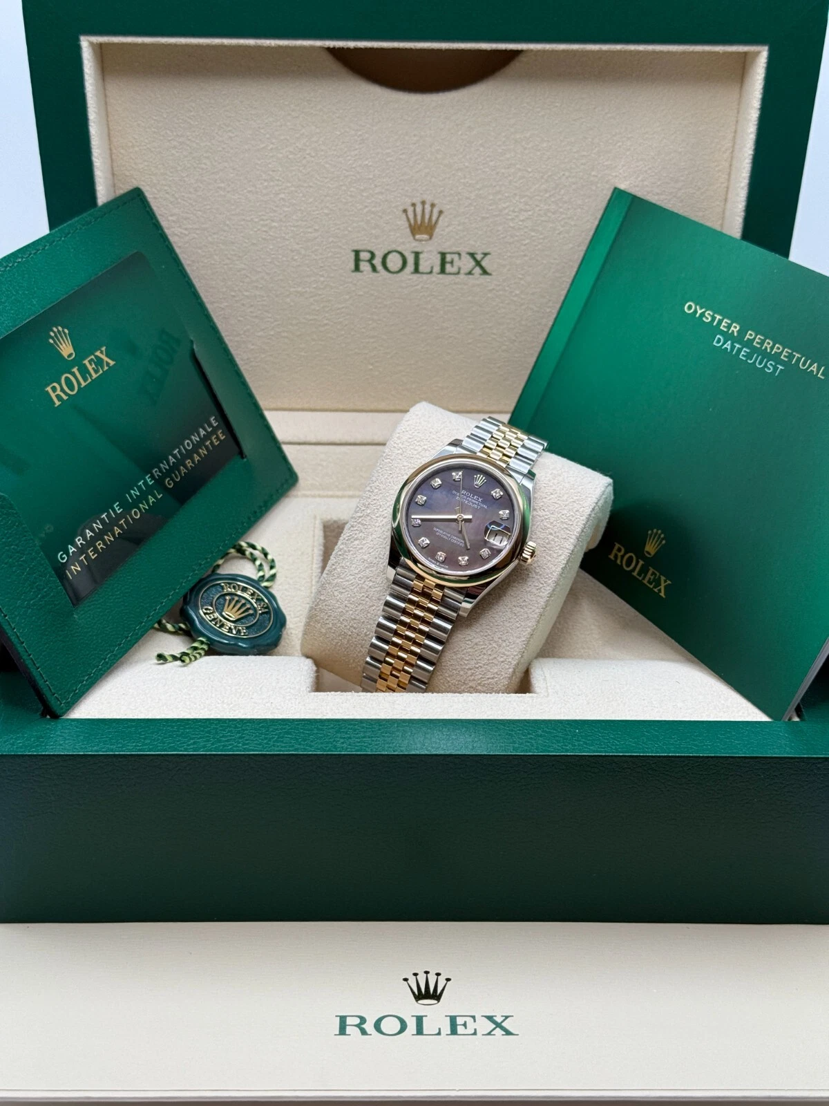 RLX Datejust m278243-0023/0024 31mm Black Mother-of-Pearl Dial Yellow Rolesor Oyster Watch