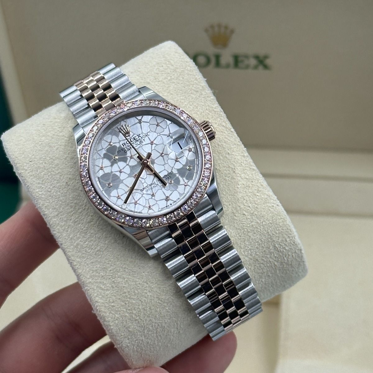 RLX Datejust m278381-0031/0032 Silver Floral Motif Diamond Dial Diamond-Set Bezel 31mm