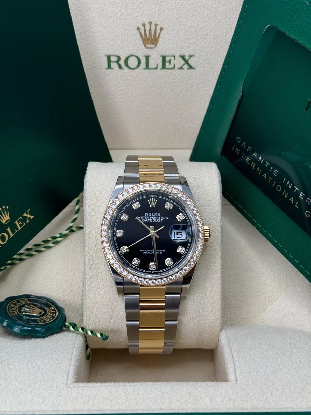 RLX  Datejust 36mm 126283 Bright Black Dial Oyster Bracelet Watch