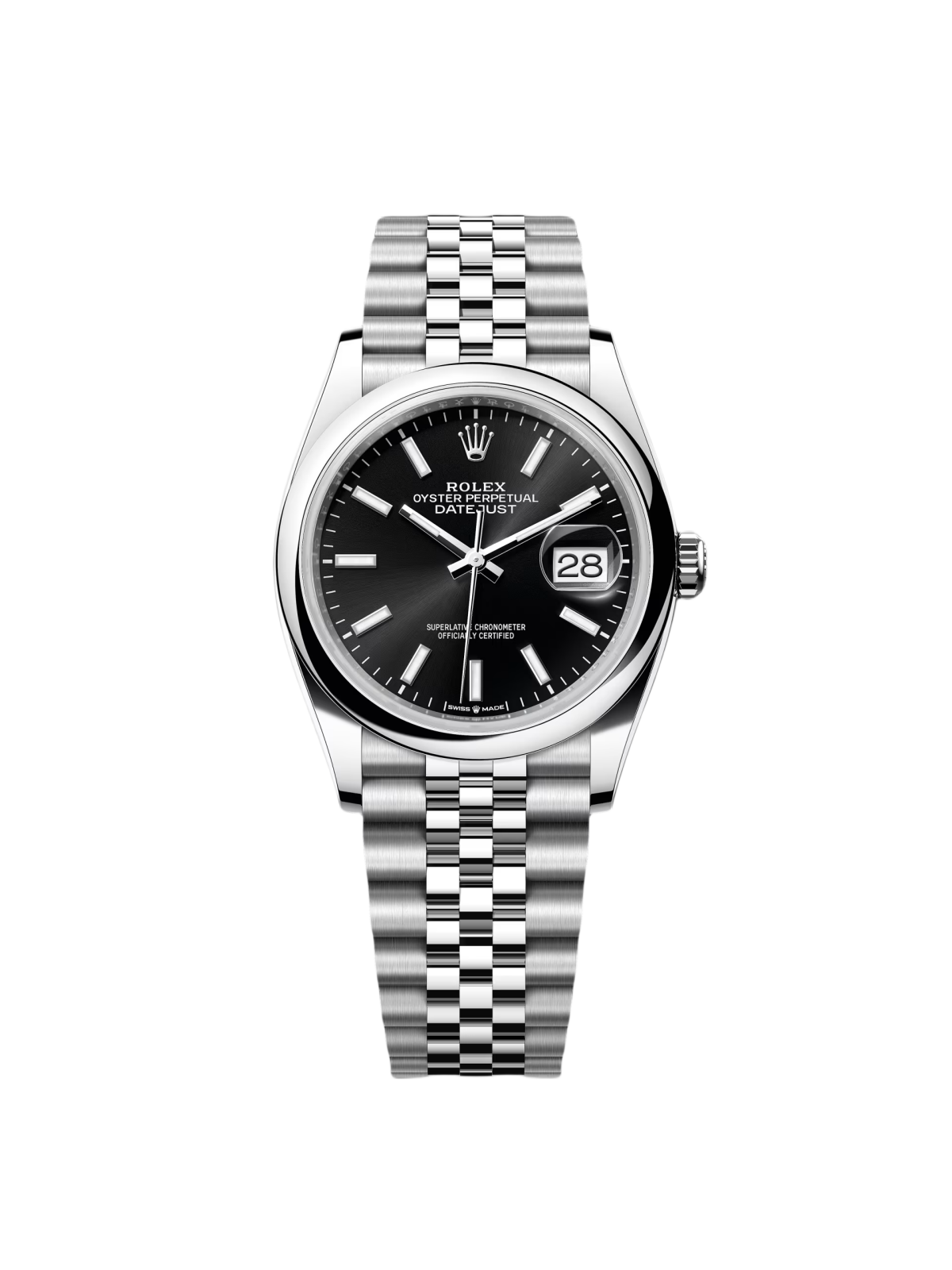 RLX  Datejust 36mm 126200 Stainless Steel Black Dial Jubilee Watch