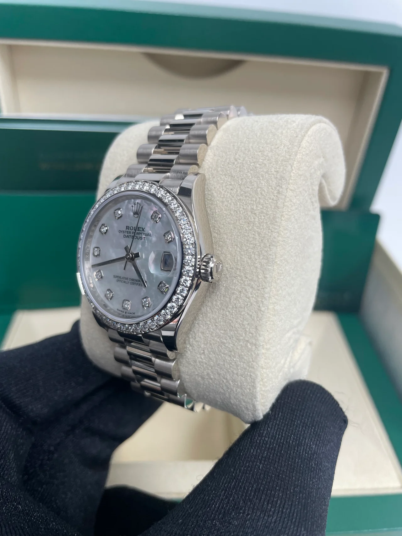 RLX Datejust m278289RBR-0005 31mm Datejust Diamond Bezel MOP Dial